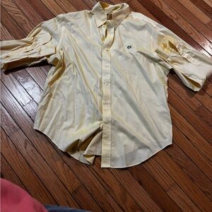 Yellow Button-Up Shirt with Logo